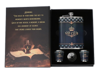 Piersiówka 8 OZ ok. 240 ml + Kieliszki VIP Club w Opakowaniu Prezentowym