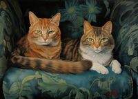 Plakat 70x50cm Koty na Fotelu