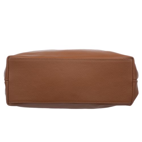 VERA PELLE torebka zamszowa shopper z parcianymi rączkami V707 brązowa na Arena.pl