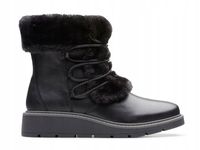 Botki Clarks Ivery Jump czarne skórzane zimowe 37