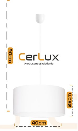 Lampa wisząca ABAŻUR BIAŁA 40cm LED na Arena.pl