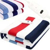 Koc elektryczny grzejący miękki mata grzewcza pilot 150x67 paski