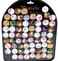 magnesy 70szt na plakietce flamingi
