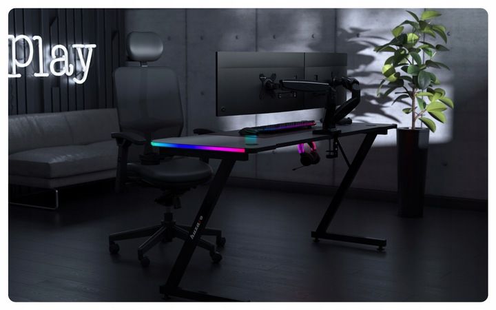 UCHWYT na 2 MONITORY TV LED LCD Biurkowy OBROTOWY 360° uniwersalny 15"- 27" zdjęcie 6