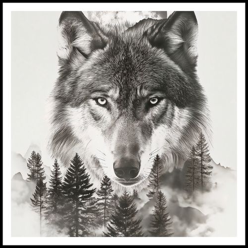Plakat 80x80cm Wilczy Duch Lasu na Arena.pl