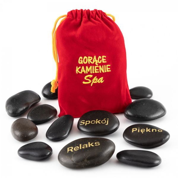 Gorące kamienie do masażu 12 szt (PL) zdjęcie 2