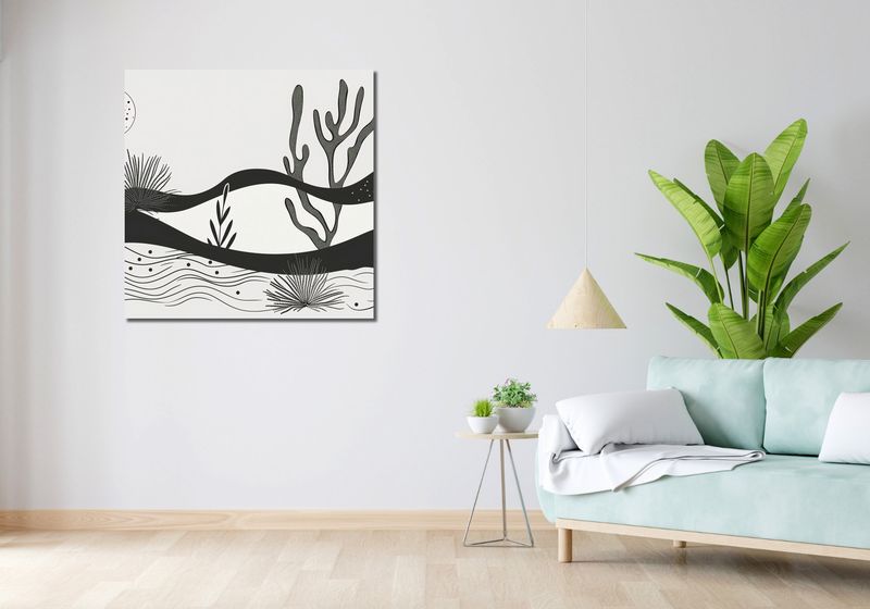 Obraz 90x90cm Ogród przy Nocy zdjęcie 2