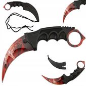 PRAWDZIWY KARAMBIT NÓŻ SURVIVAL NECK PAZUR TAKTYCZNY KOSA NA SZYJĘ INFERNO