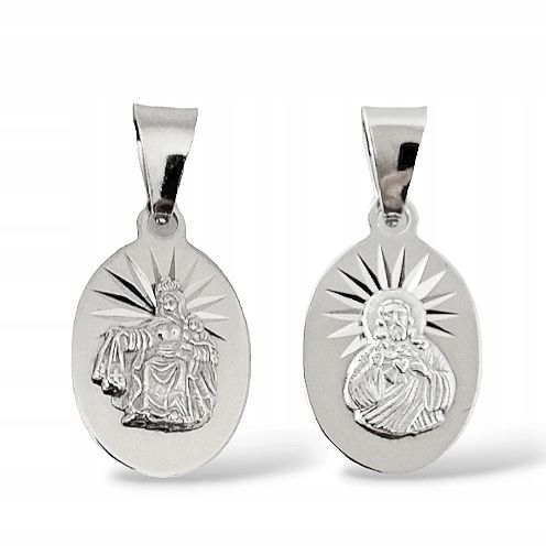 SREBRNY MEDALIK MATKA BOSKA SZKAPLERZNA-PRÓBA-925 Z ŁAŃCUSZKIEM zdjęcie 2