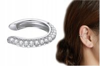 Kolczyk Nausznica Cyrkonie Kolczyk Srebro 925