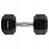 Hantla hexagonalna 12,5kg hex solidna hantelka gumowana czarna do treningu