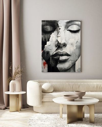 Obraz Do Salonu PORTRET Kobiety Usta Abstrakcja Beton 50cm x 70cm na Arena.pl