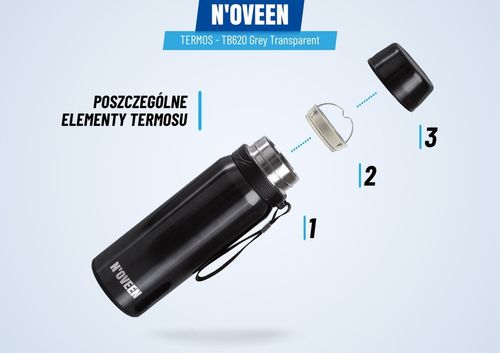 BIDON TERMOS BUTELKA KUBEK TERMICZNY Z UCHWYTEM NA KAWĘ HERBATĘ 700ML SITKO na Arena.pl