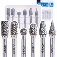 Zestaw frezów do metalu 6mm 6el węglik wolframu GEKO G37498