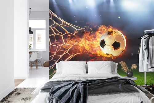 Emaga Fototapeta Piłka Nożna W Płomieniach Vinyl Strukturalny 135x90 na Arena.pl