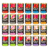 Karma mokra dla psów RAFI puszki MIX 4 SMAKÓW 24x400g