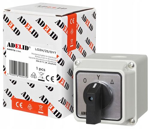 ŁĄCZNIK KRZYWKOWY 0-Y-T 25A 3P GWIAZDA TRÓJKĄT W OBUDOWIE 110x110 3F IP65 na Arena.pl