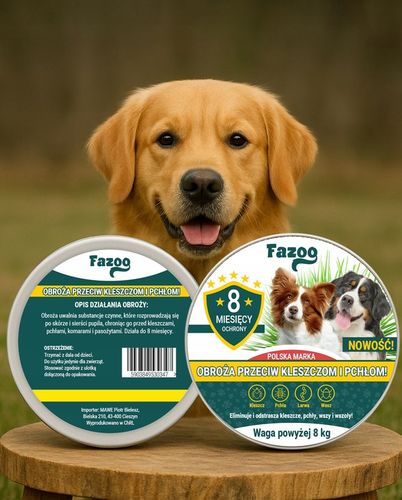 OBROŻA NA KLESZCZE i Pchły dla Dużego Psa Antykleszczowa 8 Miesięcy Fazoo na Arena.pl