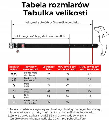 Obroża dla psa skórzana WAUDOG Classic z paszportem QR, rozmiar L na Arena.pl