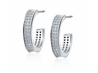 RODOWANE SREBRNE KOLCZYKI KÓŁKA KÓŁECZKA CYRKONIE