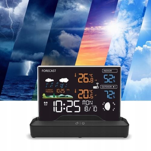 Stacja pogodowa pogody meteo Higrometr Barometr Termometr Zegar Manta na Arena.pl