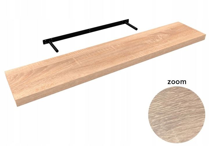 Półka ścienna samowisząca - FS 118x23 Dąb sonoma zdjęcie 11