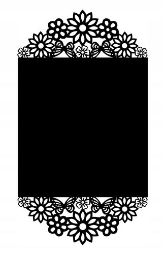 B17 Bieżnik obrus ażurowy KWIATY I MOTYLE DEKOR 43x140 czarny na Arena.pl