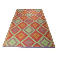 Dywan zewnętrzny na balkon i taras 120x180 cm – kolorowy boho z rombami ES-10A