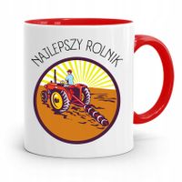 Dla Rolnika Kubek Czerwony Najlepszy Rolnik Z Nadrukiem Ze Zdjęciem