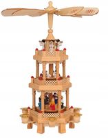 Piramida świąteczna Drewniana 12,5x14,5x31cm wiatrak