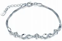 BRANSOLETKA DAMSKA SREBRNA NIESKOŃCZONOŚĆ, BRANSOLETKA SREBRO PRÓBA 925