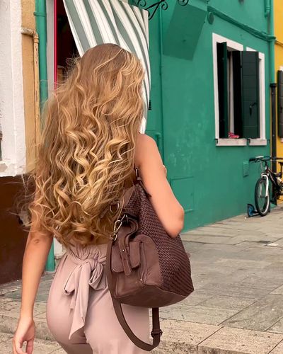 Miejska torebka z regulowanymi rączkami shopper pleciona skóra handmade - MARCO MAZZINI brąz na Arena.pl