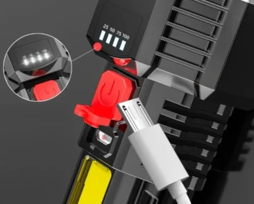 Latarka ręczna szperacz 5 LED COB USB AKU na Arena.pl