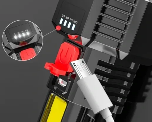 Latarka ręczna szperacz 5 LED COB USB AKU zdjęcie 2