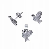 KOLCZYKI SREBRNE ZAWIESZKA GOŁĄBKI GOŁĄB PTAK