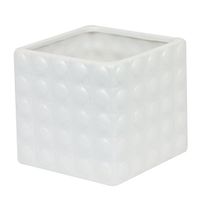 Doniczka biała osłonka 3D 18x15 ceramiczna