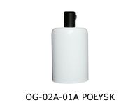 OPRAWKA E27 OSŁONKA DEKORACYJNA METALOWA BIAŁA POŁYSK + czarny hamulec