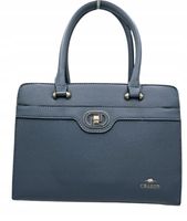 Charro - torebka shopper skóra ekologiczna c. niebieski groszek CH5785-4