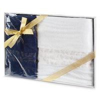 Bawełniany komplet Blink 50X90 70X140 biały granatowy