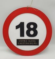 znak urodzinowy 36cm 18-nastka