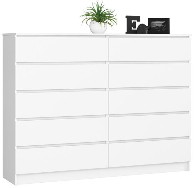 KOMODA K 160 cm 10 SZUFLAD BIAŁA zdjęcie 1