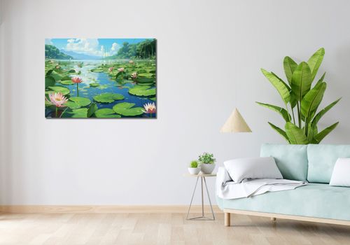 Obraz 100x70cm Sielankowy Staw Lilii na Arena.pl