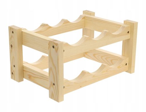 Stojak na 6 butelek wina, 34 x 24 x 17,5 cm drewno z elementami na Arena.pl