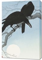 Obraz 60x90cm Two Crows on a Branch, Koson Japoński Vintage od Salonu