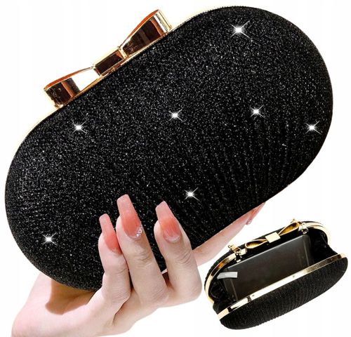 Czarna Torebka Wieczorowa Kopertówka Wizytowa Mała na Arena.pl