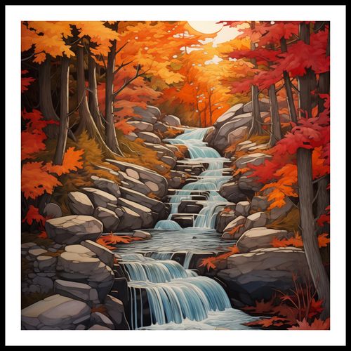 Plakat 60x60cm Jesienne Wodospady na Arena.pl