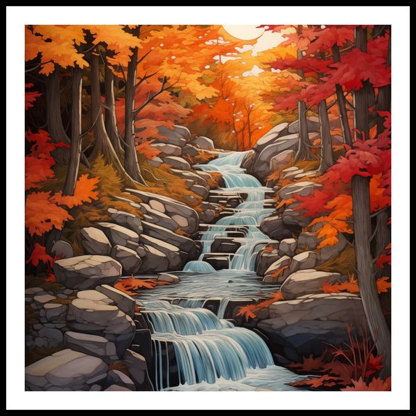 Plakat 60x60cm Jesienne Wodospady zdjęcie 3