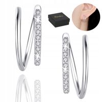 Kolczyki Srebrne PRÓBA 925 KOŁA OBRĘCZE SREBRO KÓŁKA z Cyrkoniami Damskie