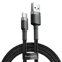 wytrzymały nylonowy kabel przewód usb usb-c 2a 3m czarno-szary