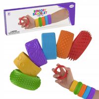komplet 6 kolorowych bransoletek sensorycznych antystresowych dla